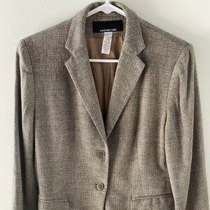 JONES NEW YORK BLAZER SIZE 6 TAN TWEED